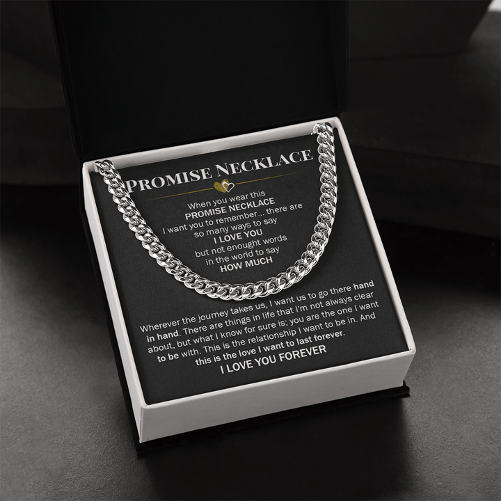Promise Necklace for Him - Cuban Link Chain - "You Are The One" - The Love Sparkle