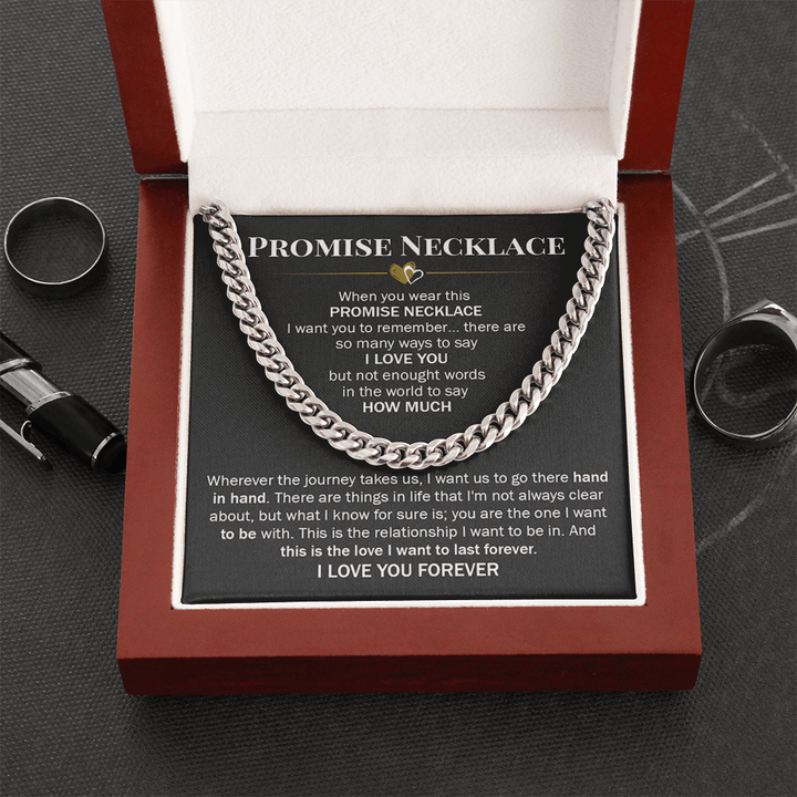 Promise Necklace for Him - Cuban Link Chain - "You Are The One" - The Love Sparkle