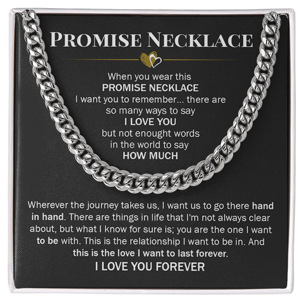 Promise Necklace for Him - Cuban Link Chain - "You Are The One" - The Love Sparkle