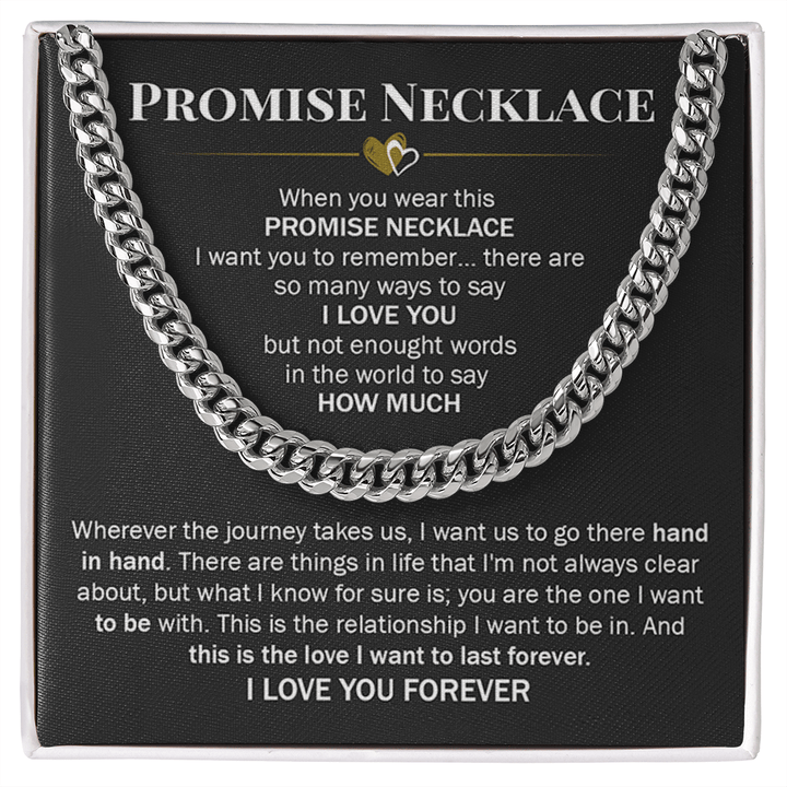 Promise Necklace for Him - Cuban Link Chain - "You Are The One" - The Love Sparkle