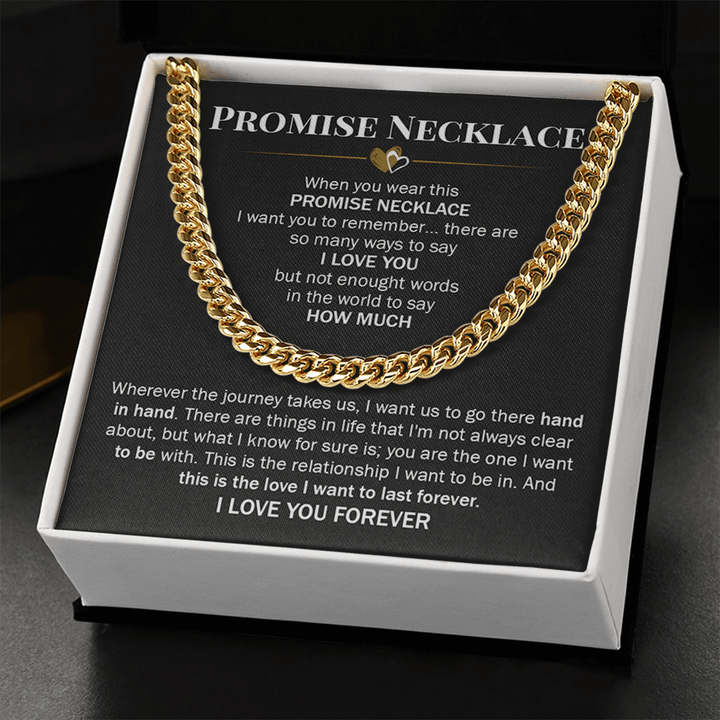 Promise Necklace for Him - Cuban Link Chain - "You Are The One" - The Love Sparkle