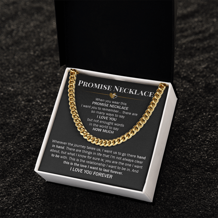 Promise Necklace for Him - Cuban Link Chain - "You Are The One" - The Love Sparkle