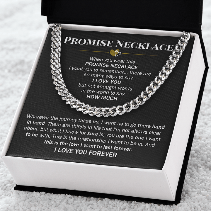 Promise Necklace for Him - Cuban Link Chain - "You Are The One" - The Love Sparkle