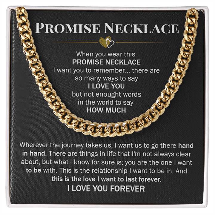 Promise Necklace for Him - Cuban Link Chain - "You Are The One" - The Love Sparkle