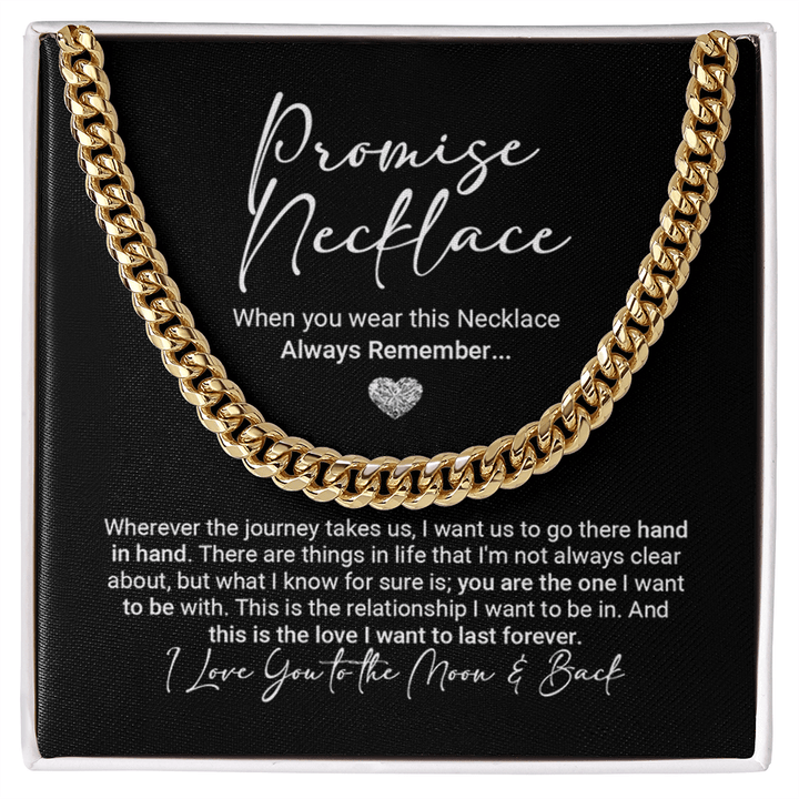 Promise Necklace for Your Soulmate - Cuban Link Chain - "Love You Forever" - The Love Sparkle