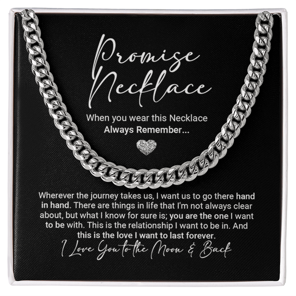 Promise Necklace for Your Soulmate - Cuban Link Chain - "Love You Forever" - The Love Sparkle