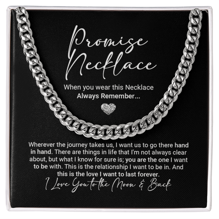 Promise Necklace for Your Soulmate - Cuban Link Chain - "Love You Forever" - The Love Sparkle