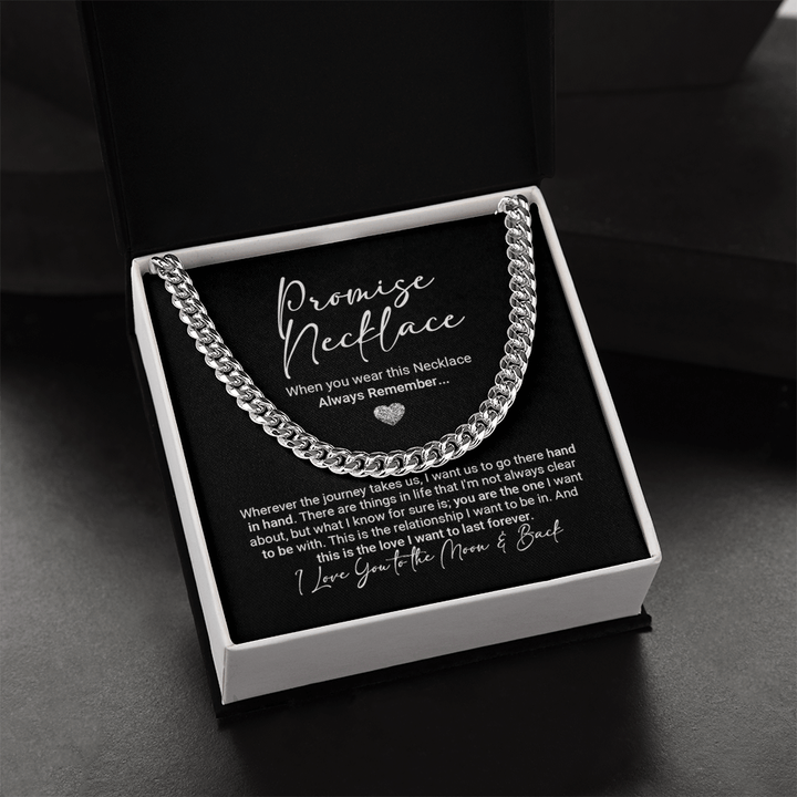 Promise Necklace for Your Soulmate - Cuban Link Chain - "Love You Forever" - The Love Sparkle