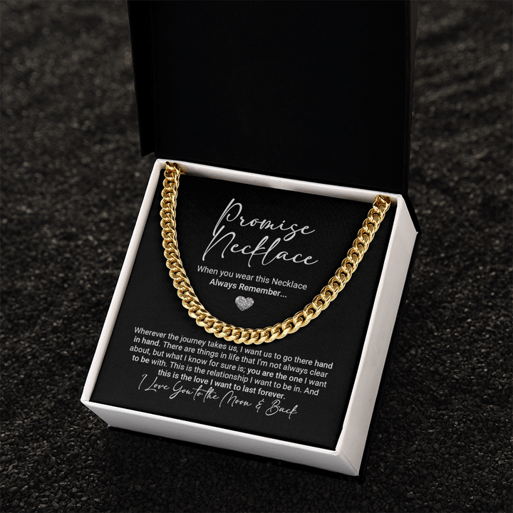 Promise Necklace for Your Soulmate - Cuban Link Chain - "Love You Forever" - The Love Sparkle