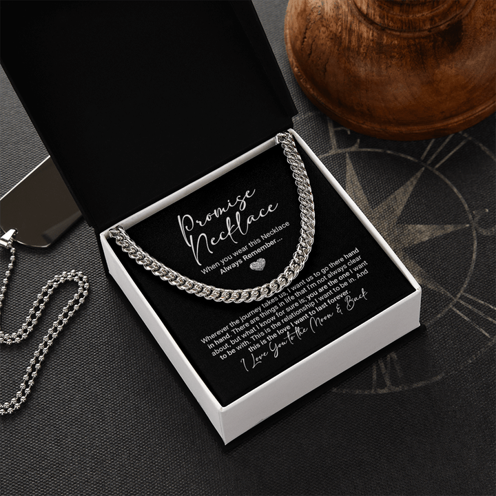 Promise Necklace for Your Soulmate - Cuban Link Chain - "Love You Forever" - The Love Sparkle
