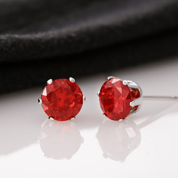 Red Cubic Zirconia Earrings - The Love Sparkle