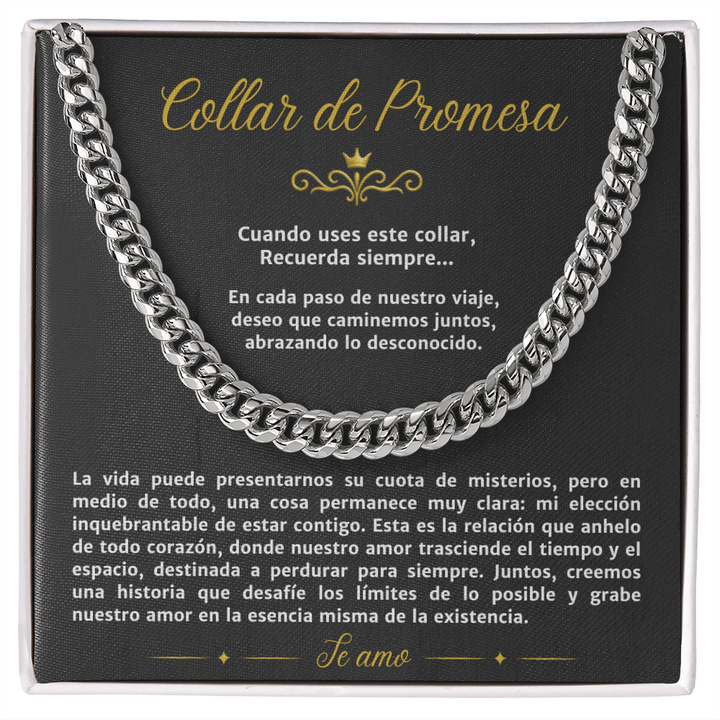 Regalo para Novio o Esposo - Cadena de Eslabones Cubanos con Mensaje de Amor Eterno - The Love Sparkle