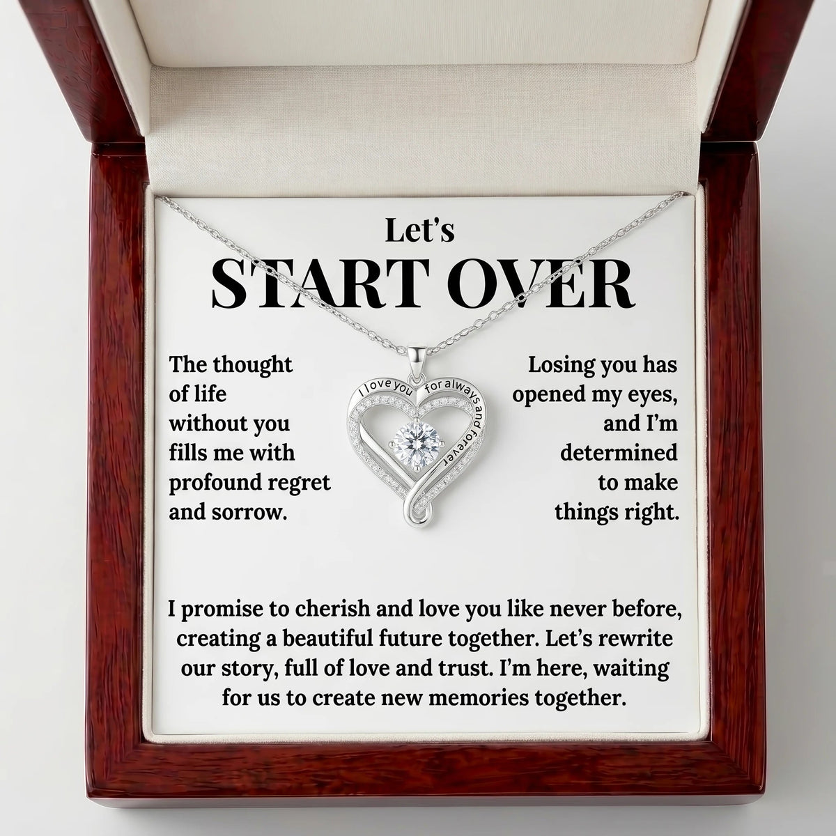 "Rewrite Our Story" Necklace - Meaningful Reconciliation Gift To Win Her Back - The Love Sparkle