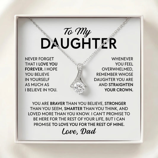 "Straighten Your Crown, Love Dad" Alluring Beauty Necklace – Meaningful Gift from Dad for Daughter for Birthday, Graduation & Any Occasion - The Love Sparkle