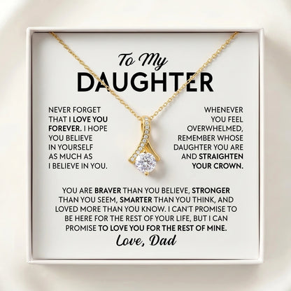 "Straighten Your Crown, Love Dad" Alluring Beauty Necklace – Meaningful Gift from Dad for Daughter for Birthday, Graduation & Any Occasion - The Love Sparkle