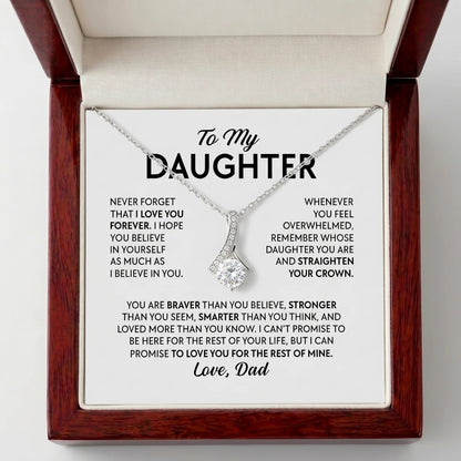 "Straighten Your Crown, Love Dad" Alluring Beauty Necklace – Meaningful Gift from Dad for Daughter for Birthday, Graduation & Any Occasion - The Love Sparkle