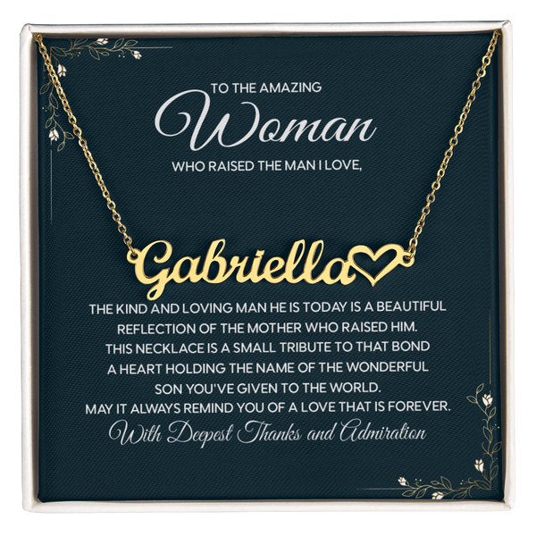 Thank You Gift for Boyfriend's Mom - Custom Heart Necklace - The Love Sparkle