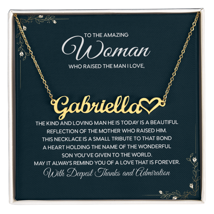 Thank You Gift for Boyfriend's Mom - Custom Heart Necklace - The Love Sparkle