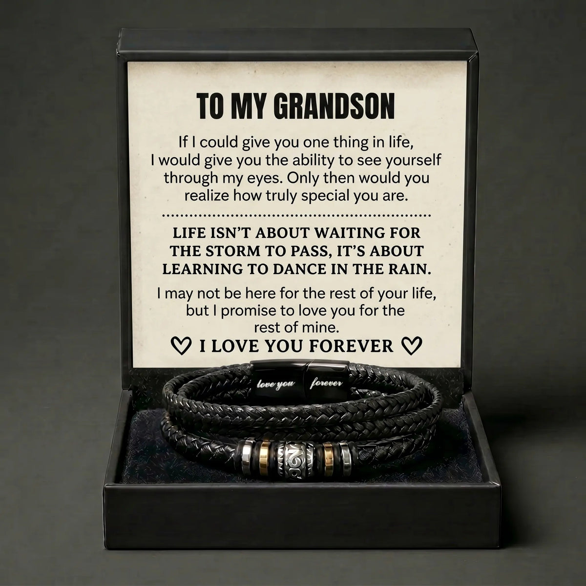 "The Rest Of My Life" Love You Forever Bracelet - Meaningful Keepsake For Grandson - The Love Sparkle