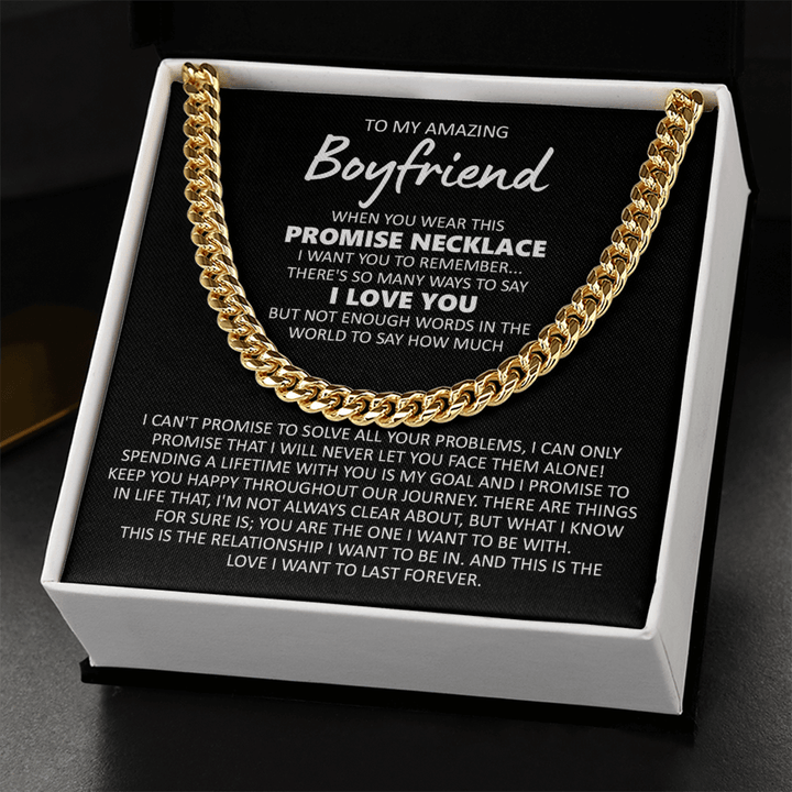 To My Amazing Boyfriend - Cuban Link Chain - You Are The One - The Love Sparkle