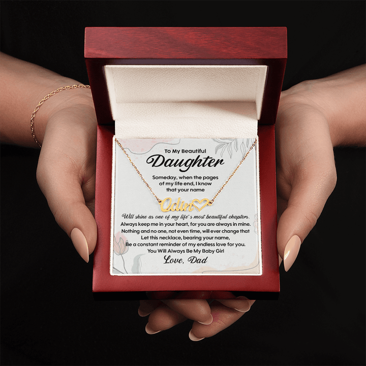 To My Beautiful Daughter - Custom Heart Name Necklace, Love Dad - The Love Sparkle