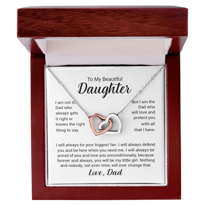 "To My Beautiful Daughter" Interlocking Hearts Necklace – Heartfelt Gift from Dad for Birthday, Graduation & Any Occasion - The Love Sparkle