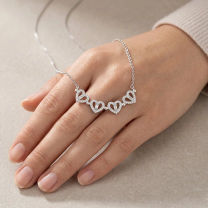 "To My Beautiful Daughter" Magnetic Hearts Clover Necklace – Meaningful Gift from Dad for Birthday, Graduation & Any Occasion - The Love Sparkle