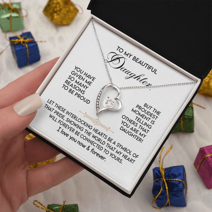 To My Beautiful Daughter - The Forever Love Necklace - The Love Sparkle