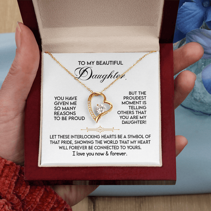 To My Beautiful Daughter - The Forever Love Necklace - The Love Sparkle