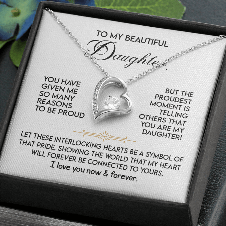 To My Beautiful Daughter - The Forever Love Necklace - The Love Sparkle