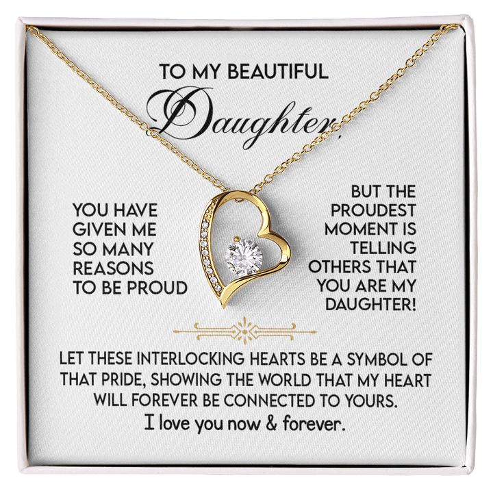 To My Beautiful Daughter - The Forever Love Necklace - The Love Sparkle