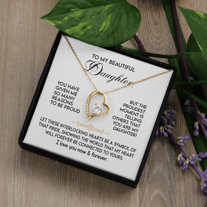 To My Beautiful Daughter - The Forever Love Necklace - The Love Sparkle