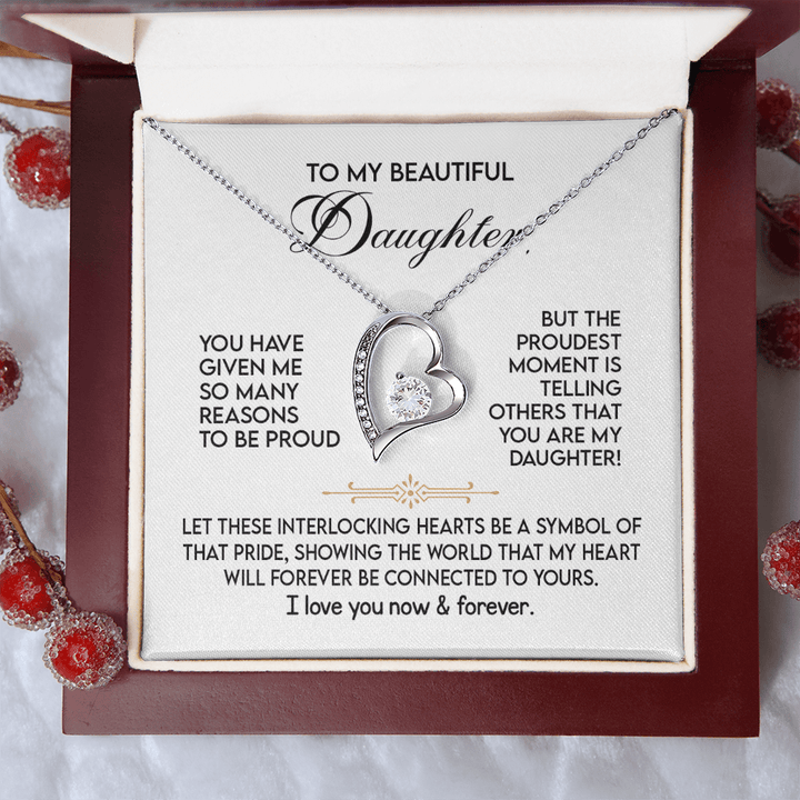 To My Beautiful Daughter - The Forever Love Necklace - The Love Sparkle
