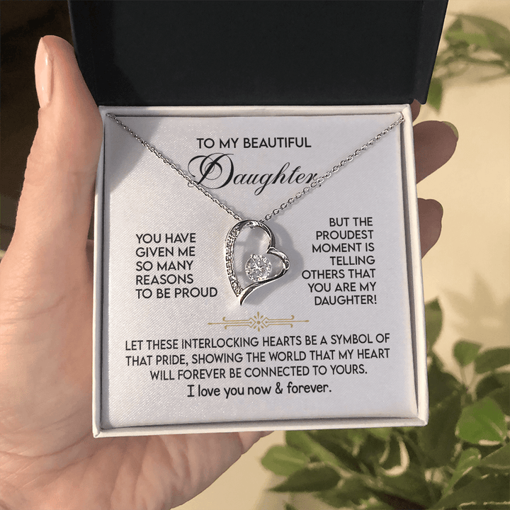 To My Beautiful Daughter - The Forever Love Necklace - The Love Sparkle