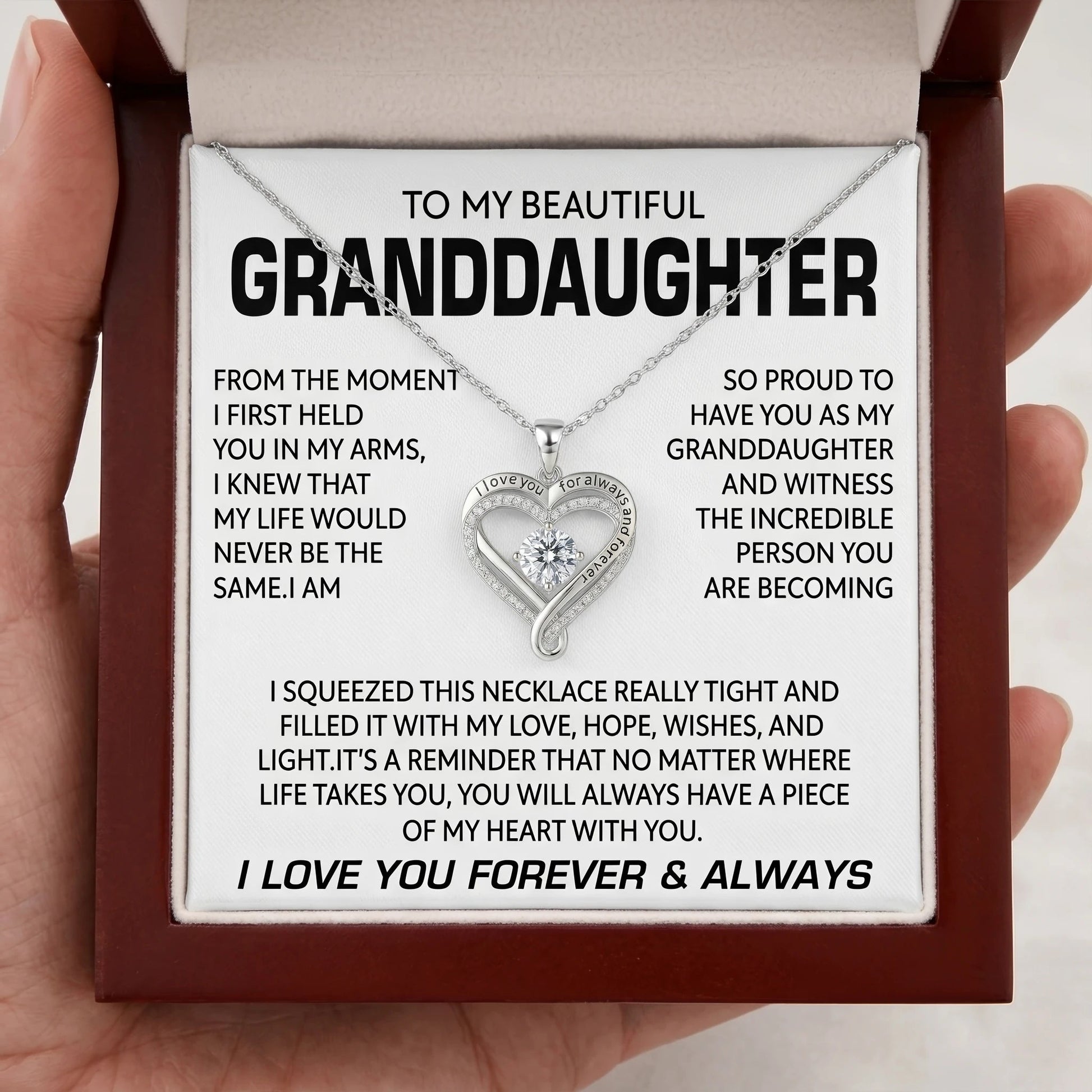 To My Beautiful Granddaughter - "Piece of My Heart" Love You Always Necklace - The Love Sparkle