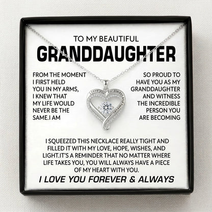 To My Beautiful Granddaughter - "Piece of My Heart" Love You Always Necklace - The Love Sparkle