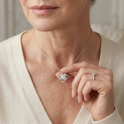 "To My Beautiful Mom, I'll Always Be Your Little Boy" Love Knot Necklace – Meaningful Gift from Son - The Love Sparkle