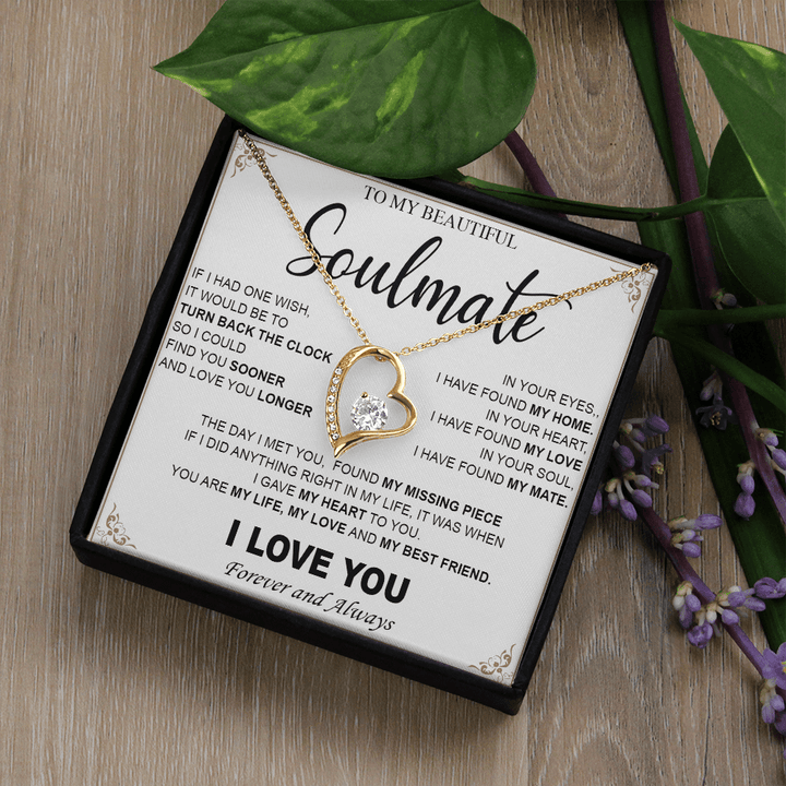 To My Beautiful Soulmate - Forever love Necklace - My Heart, My Love, My Mate - The Love Sparkle
