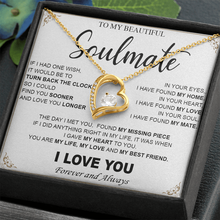 To My Beautiful Soulmate - Forever love Necklace - My Heart, My Love, My Mate - The Love Sparkle