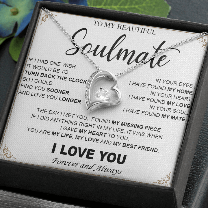 To My Beautiful Soulmate - Forever love Necklace - My Heart, My Love, My Mate - The Love Sparkle
