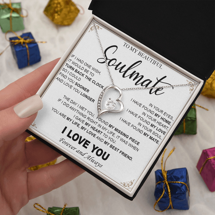 To My Beautiful Soulmate - Forever love Necklace - My Heart, My Love, My Mate - The Love Sparkle