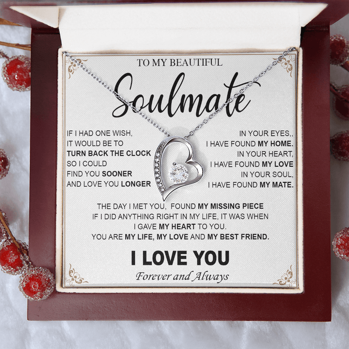 To My Beautiful Soulmate - Forever love Necklace - My Heart, My Love, My Mate - The Love Sparkle