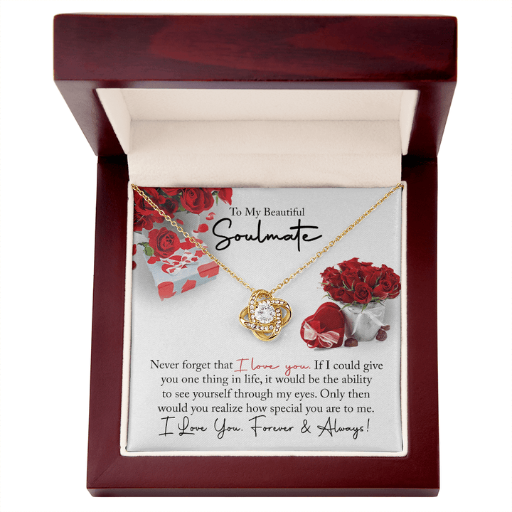 To My Beautiful Soulmate - Love Knot Necklace - You Are So Special to Me - The Love Sparkle