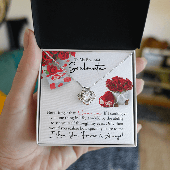 To My Beautiful Soulmate - Love Knot Necklace - You Are So Special to Me - The Love Sparkle