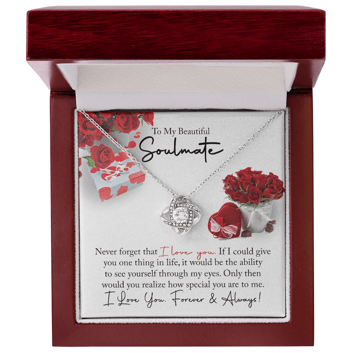 To My Beautiful Soulmate - Love Knot Necklace - You Are So Special to Me - The Love Sparkle