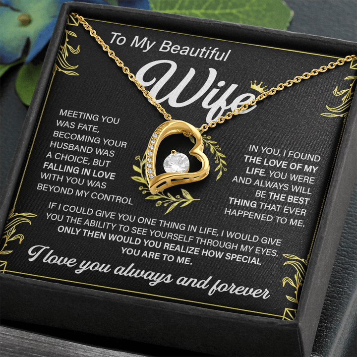 To My Beautiful Wife - Forever love Necklace - "Love of My Life" - The Love Sparkle