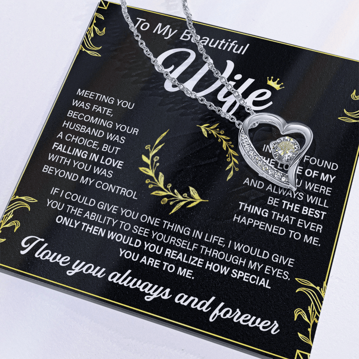 To My Beautiful Wife - Forever love Necklace - "Love of My Life" - The Love Sparkle