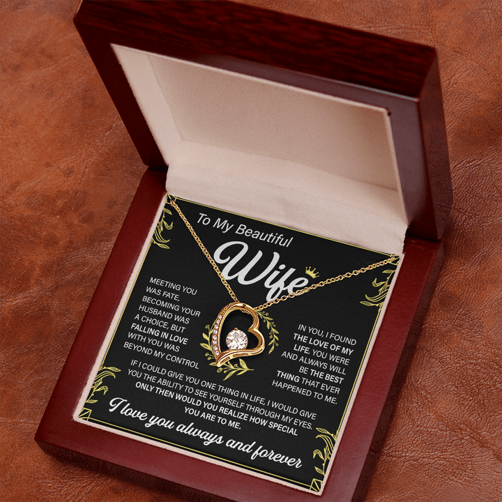 To My Beautiful Wife - Forever love Necklace - "Love of My Life" - The Love Sparkle