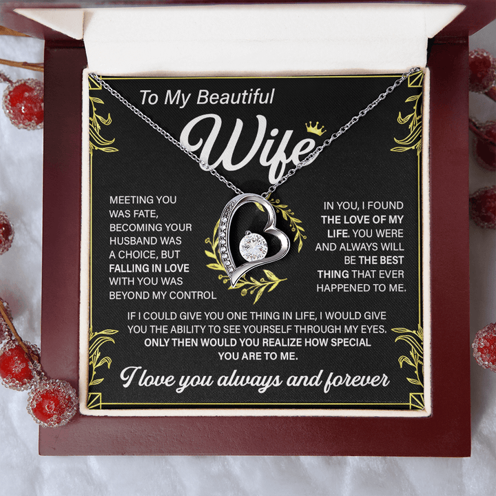 To My Beautiful Wife - Forever love Necklace - "Love of My Life" - The Love Sparkle