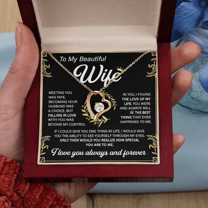 To My Beautiful Wife - Forever love Necklace - "Love of My Life" - The Love Sparkle